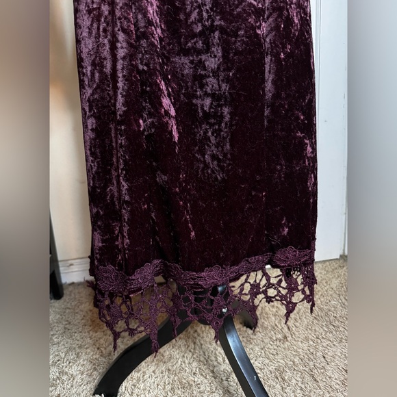 Vintage Mauve Velvet Sheath Midi Dress 90’s Witchy whimsigoth stevie knicks noir - Picture 4 of 14